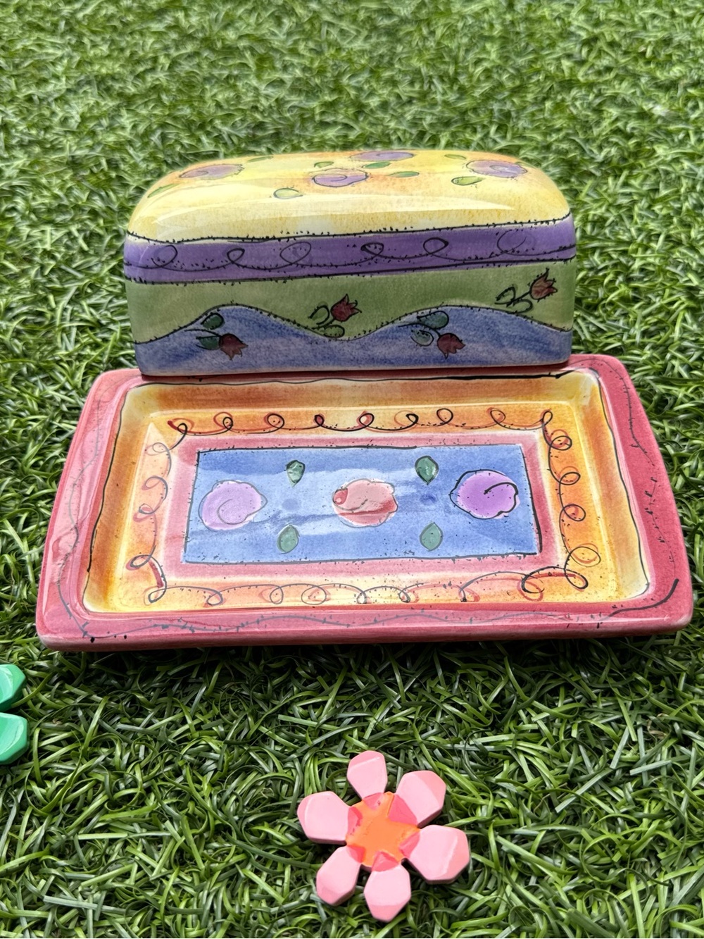 🌼Sango The Sweet Shoppe Ceramic Butter Dish Lid Sue Zipkin Vintage